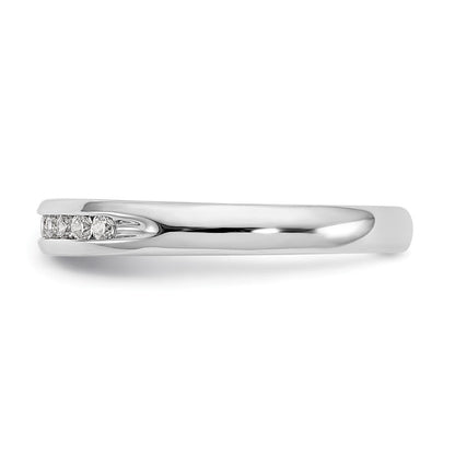 14K Weißgold Ehering mit 11 Diamanten in Kanalfassung