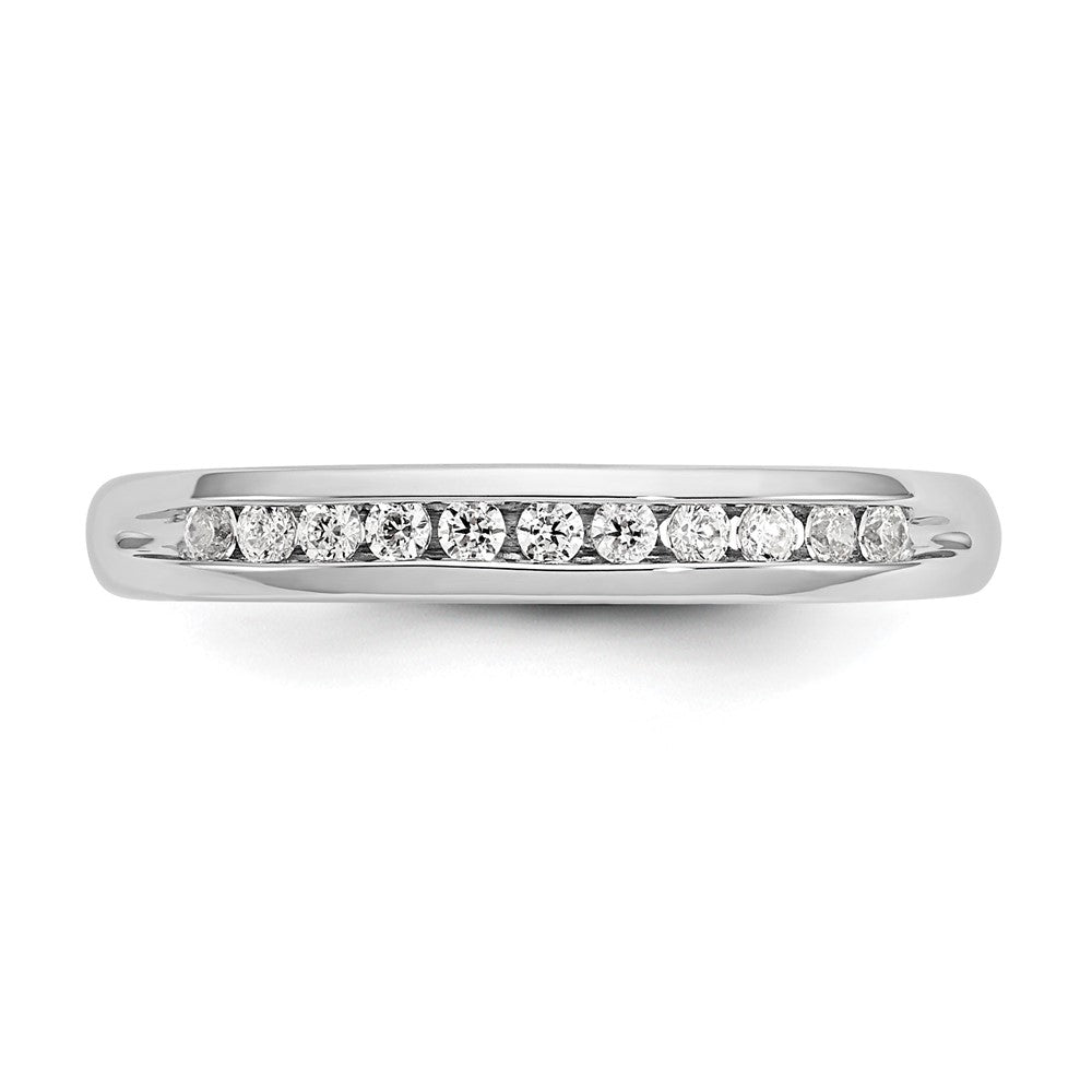 14K Weißgold Ring mit 11 Diamanten aus Laborzüchtung, VS/SI, FGH, in Kanalfassung