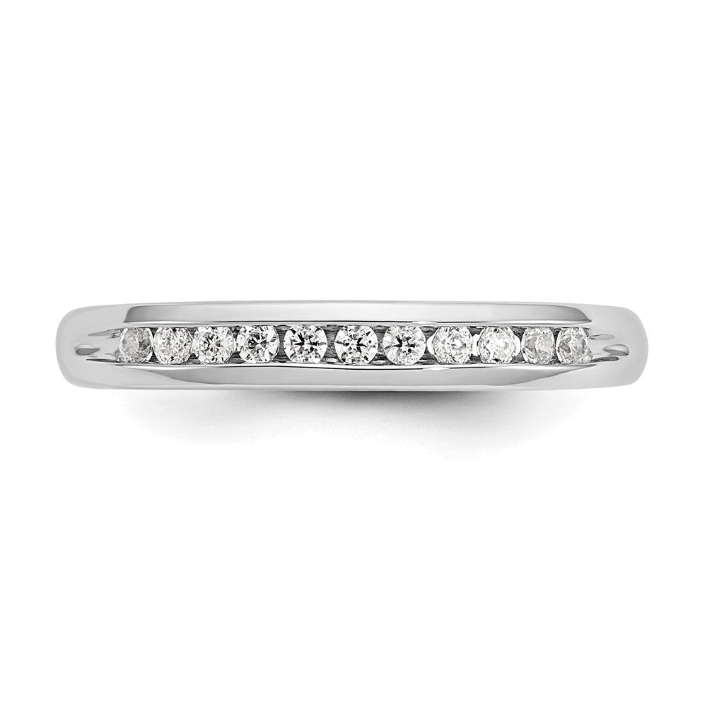 14K Weißgold Ehering mit 11 Diamanten in Kanalfassung