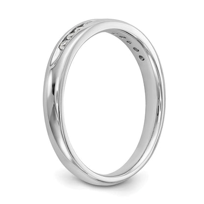 14K Weißgold Ehering mit 11 Diamanten in Kanalfassung