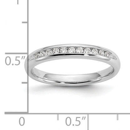 14K Weißgold Ehering mit 11 Diamanten in Kanalfassung