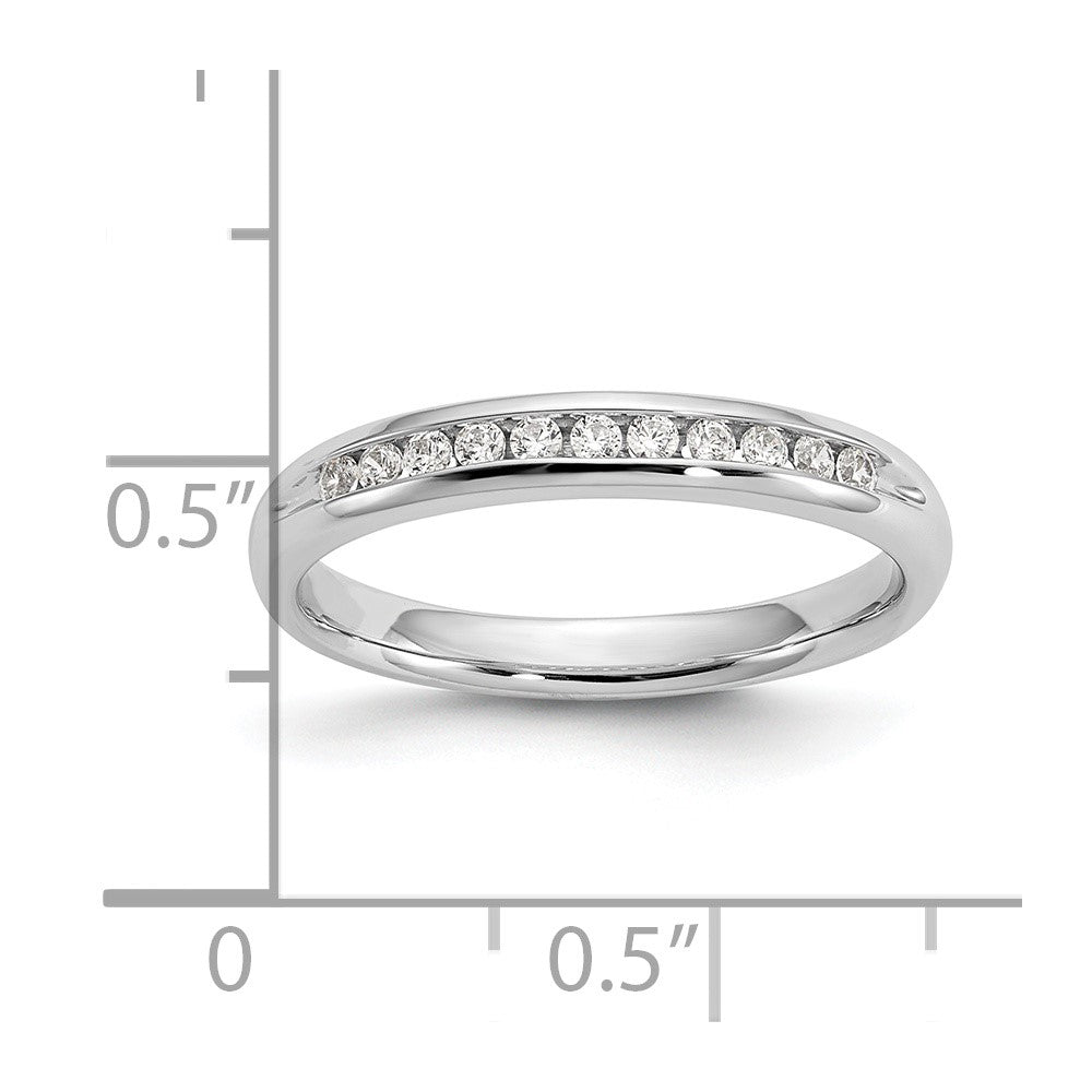 14K Weißgold Ehering mit 11 Diamanten in Kanalfassung
