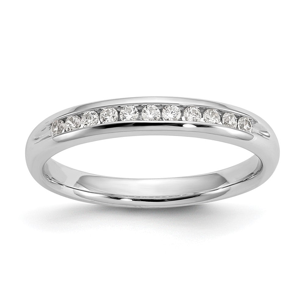 14K Weißgold Ring mit 11 Diamanten aus Laborzüchtung, VS/SI, FGH, in Kanalfassung