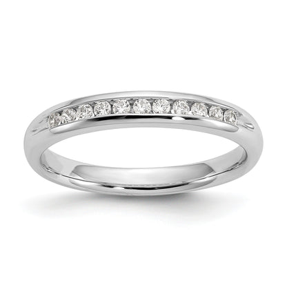 14K Weißgold Ehering mit 11 Diamanten in Kanalfassung