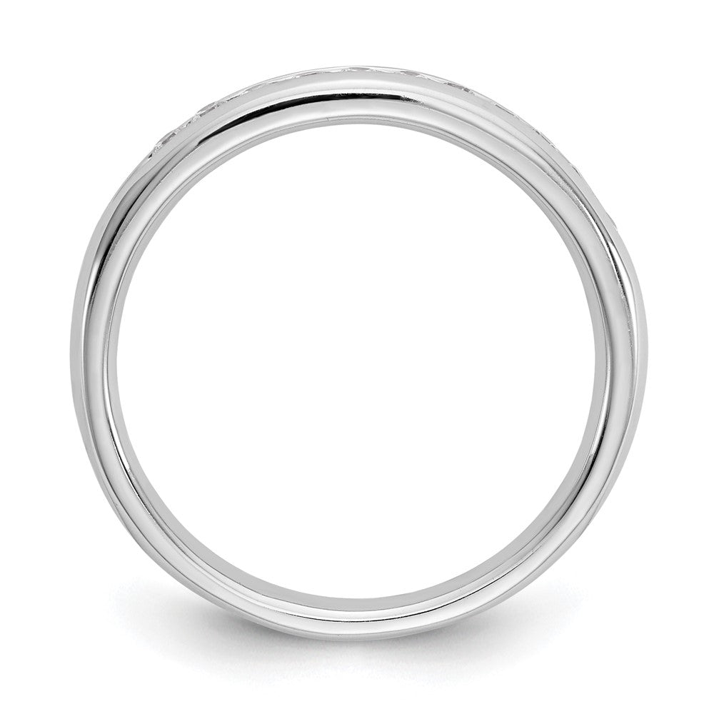 14K Weißgold Ring mit 0,2 ct. Labor gezüchteten Diamanten VS/SI+ G+, Elf-Stein, Kanalfassung