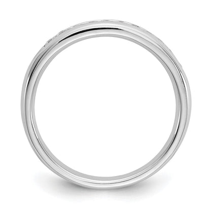 14K Weißgold Ring mit 0,2 ct. Labor gezüchteten Diamanten VS/SI+ G+, Elf-Stein, Kanalfassung