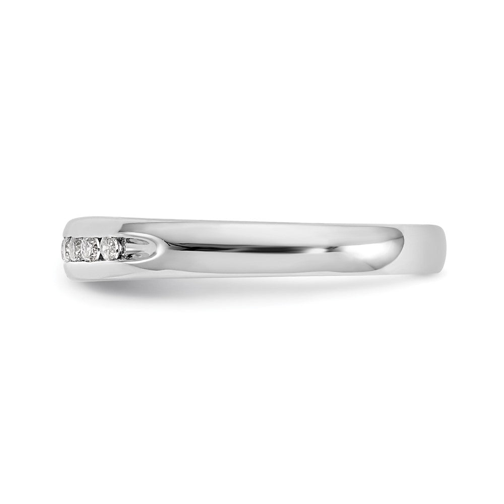 14K Weißgold Ring mit 0,2 ct. Labor gezüchteten Diamanten VS/SI+ G+, Elf-Stein, Kanalfassung