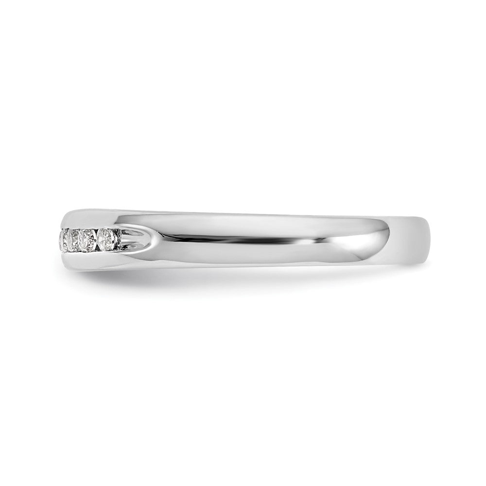14K Weißgold Ehering mit Kanalfassung und 11 natürlichen Diamanten