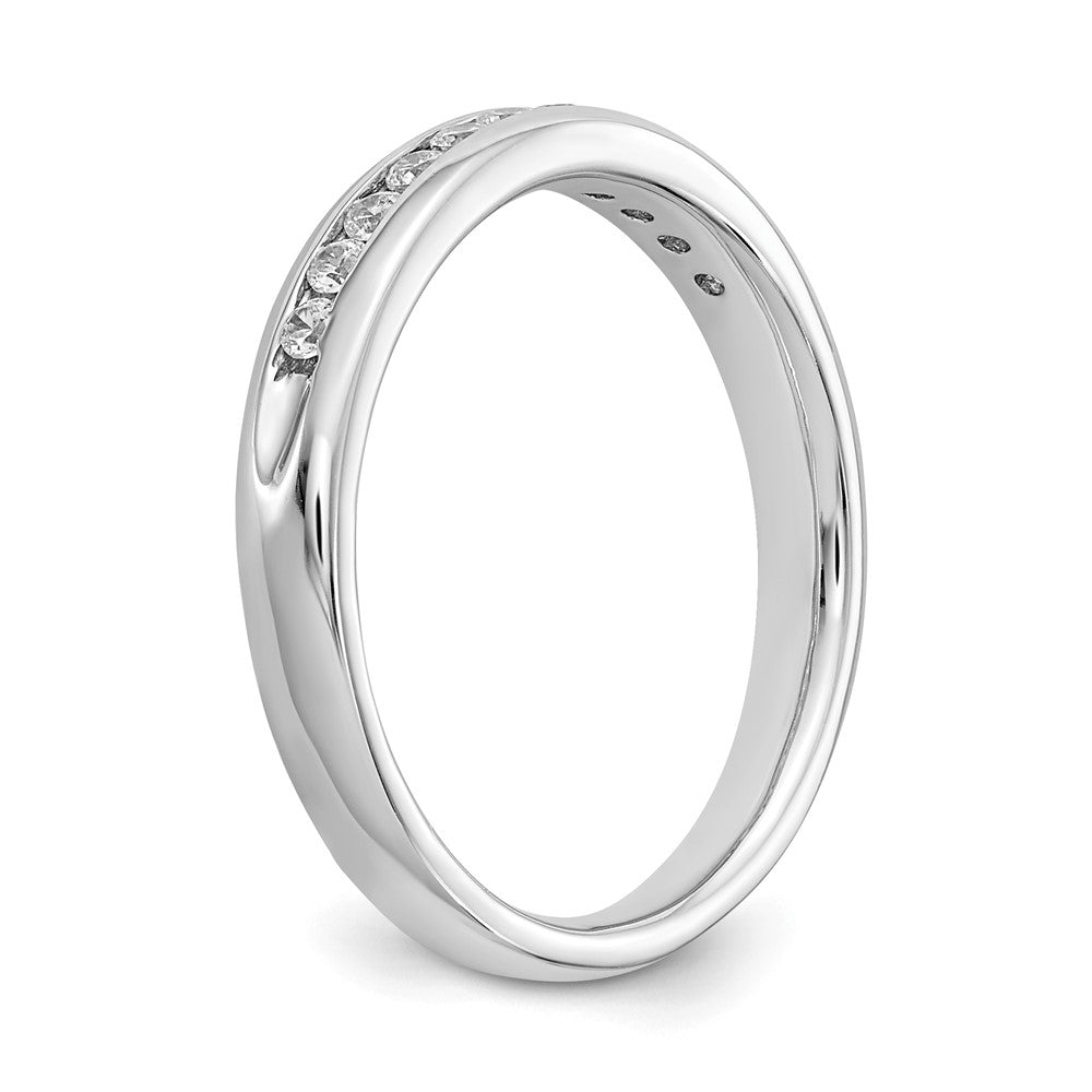 14K Weißgold Ring mit 0,2 ct. Labor gezüchteten Diamanten VS/SI+ G+, Elf-Stein, Kanalfassung