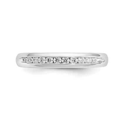 14K Weißgold Ring mit 0,25 ct. Labor-gezüchteten Diamanten VS/SI+ G+, elf Steine, Kanalfassung
