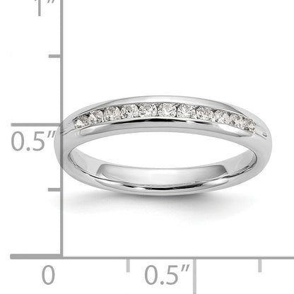 14K Weißgold Ehering mit 11 Diamanten in Kanalfassung