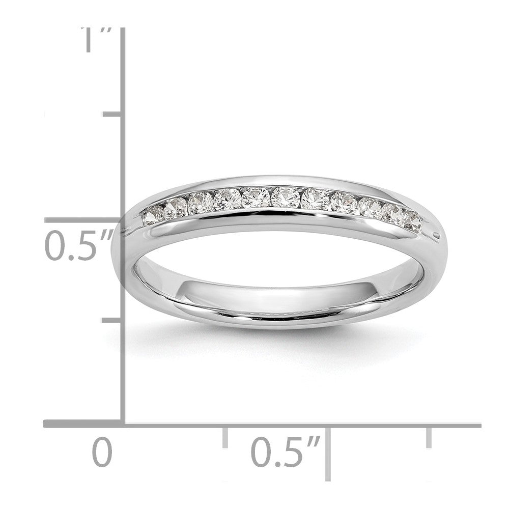 14K Weißgold Ehering mit 11 Diamanten in Kanalfassung