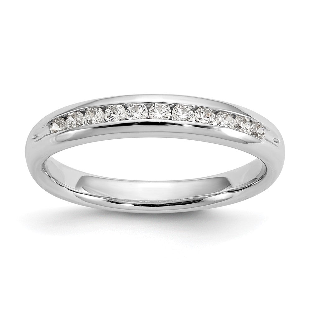 14K Weißgold Ring mit 0,25 ct. Labor-gezüchteten Diamanten VS/SI+ G+, elf Steine, Kanalfassung