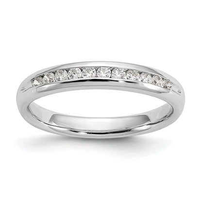 14K Weißgold Ring mit 0,25 ct. Labor-gezüchteten Diamanten VS/SI+ G+, elf Steine, Kanalfassung