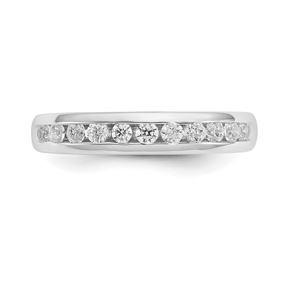 14K Weißgold Elf-Stein-Ring mit 0,375 ct. laborgezüchteten Diamanten VS/SI+ G+ in Kanalfassung