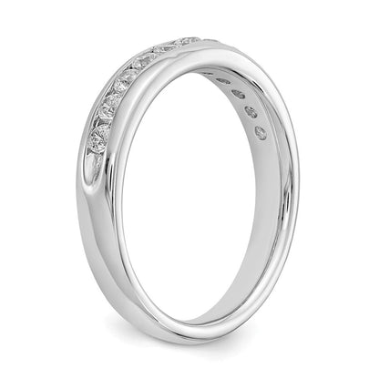 14K Weißgold Elf-Stein-Ring mit 0,375 ct. laborgezüchteten Diamanten VS/SI+ G+ in Kanalfassung