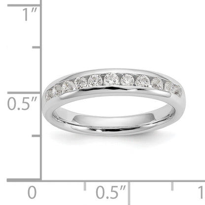 14K Weißgold Ehering mit 11 Diamanten in Kanalfassung