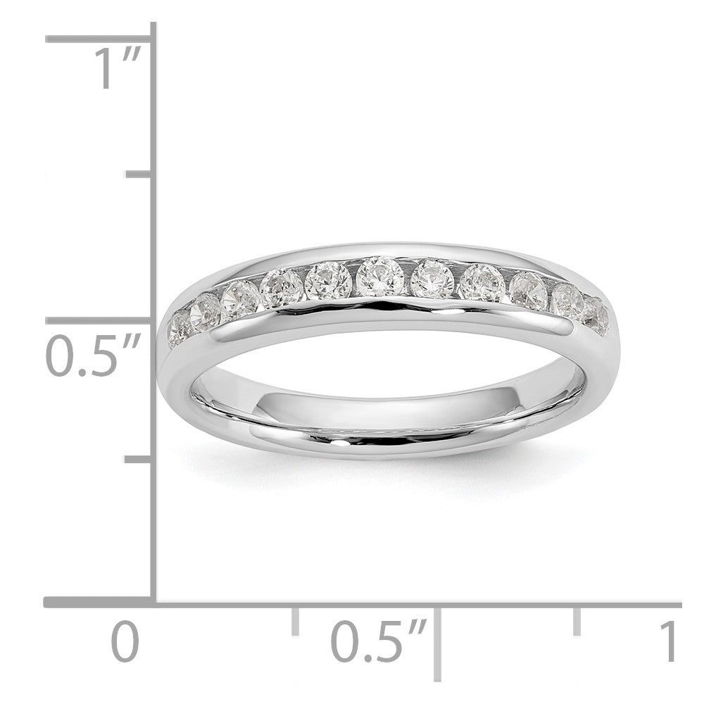 14K Weißgold Ehering mit 11 Diamanten in Kanalfassung