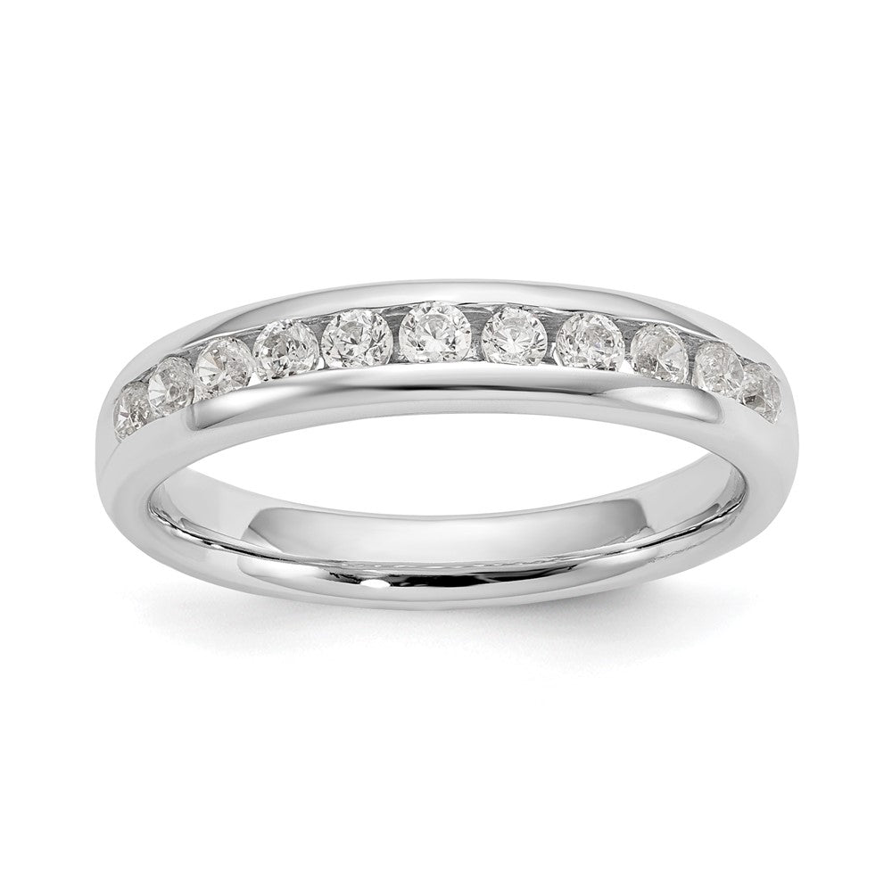 14K Weißgold Elf-Stein-Ring mit 0,375 ct. laborgezüchteten Diamanten VS/SI+ G+ in Kanalfassung