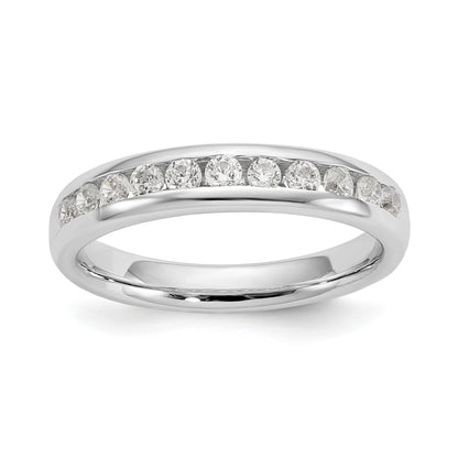 14K Weißgold Ehering mit 11 Diamanten in Kanalfassung