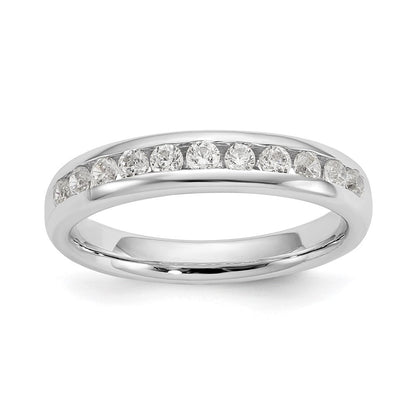 14K Weißgold Ehering mit 11 Diamanten in Kanalfassung