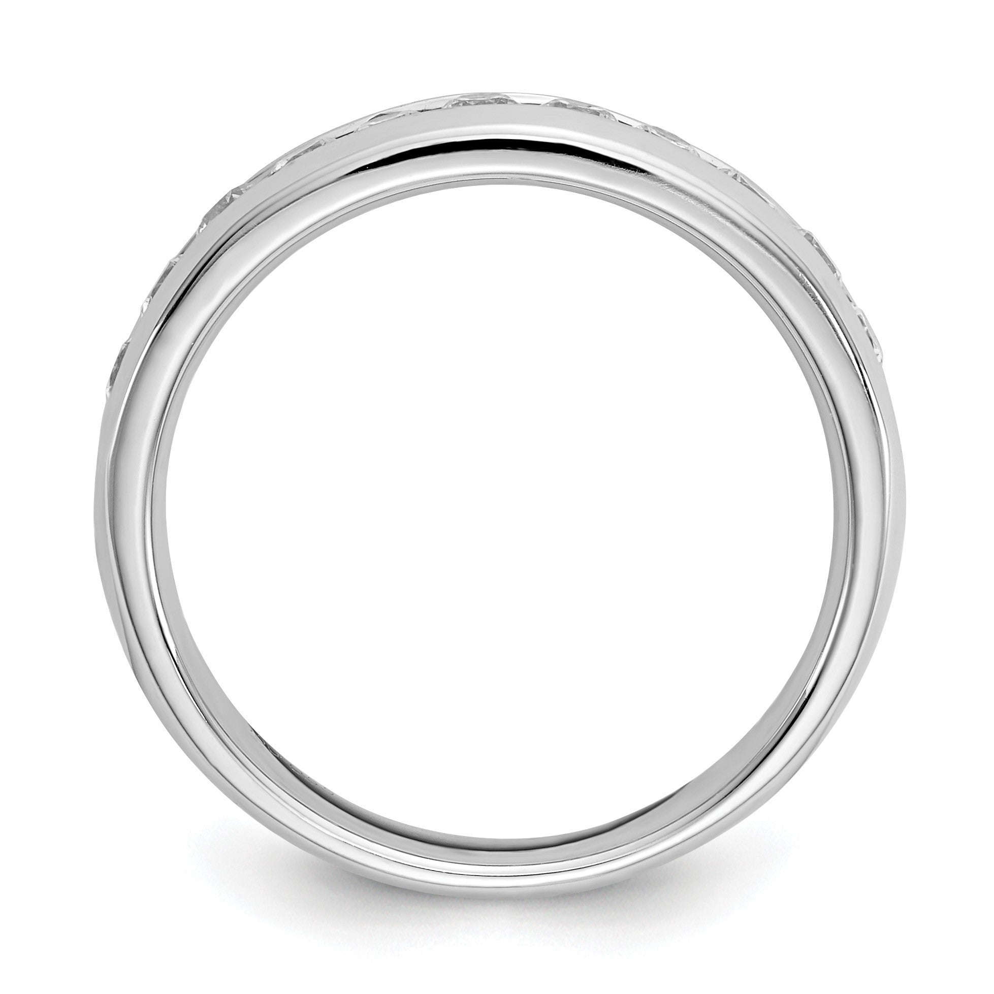 14K Weißgold 0,5 ct. Laborgezüchteter Diamant VS/SI+ G+ Elf-Stein Kanalfassung Ring