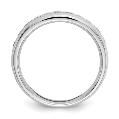 14K Weißgold 0,5 ct. Laborgezüchteter Diamant VS/SI+ G+ Elf-Stein Kanalfassung Ring