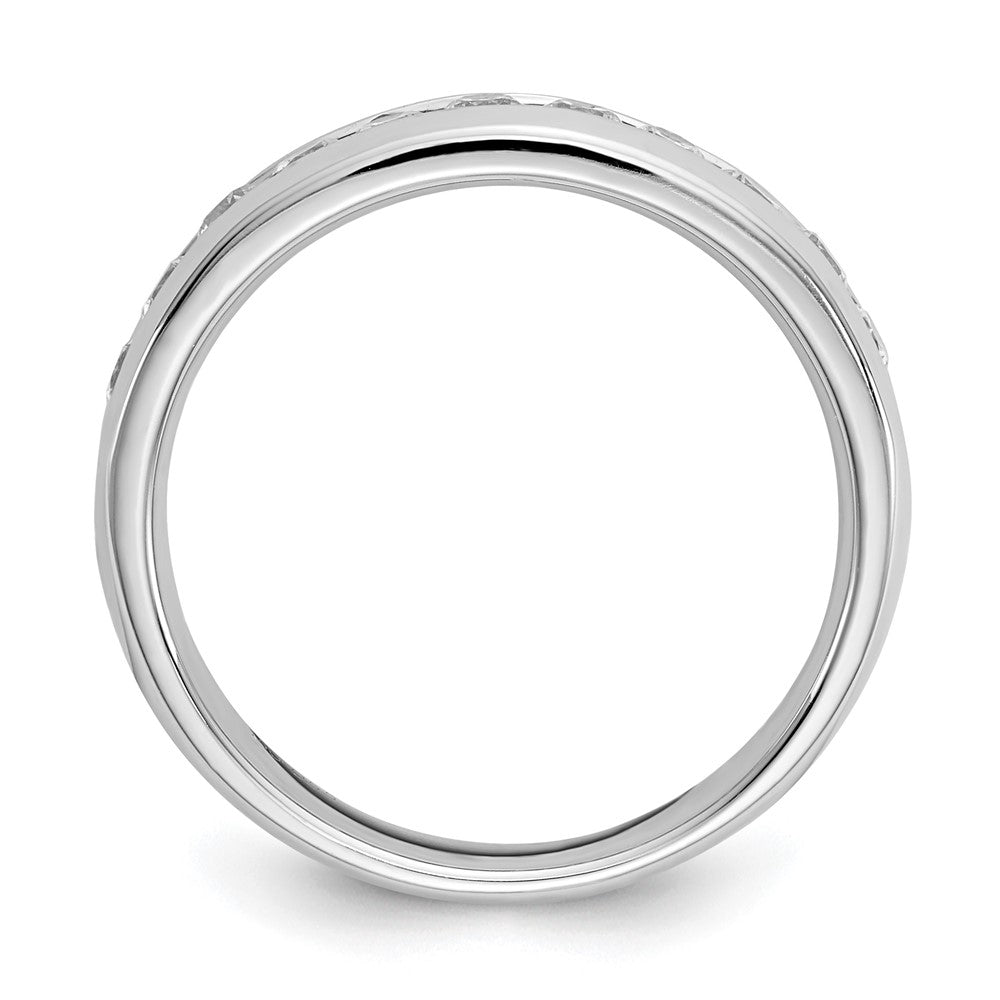 14K Weißgold 0,5 ct. Laborgezüchteter Diamant VS/SI+ G+ Elf-Stein Kanalfassung Ring