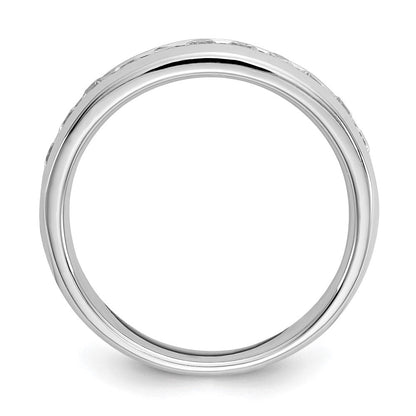 14K Weißgold 0,5 ct. Laborgezüchteter Diamant VS/SI+ G+ Elf-Stein Kanalfassung Ring