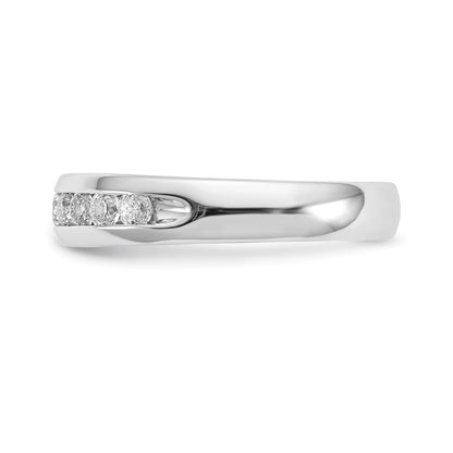 14K Weißgold 0,5 ct. Laborgezüchteter Diamant VS/SI+ G+ Elf-Stein Kanalfassung Ring