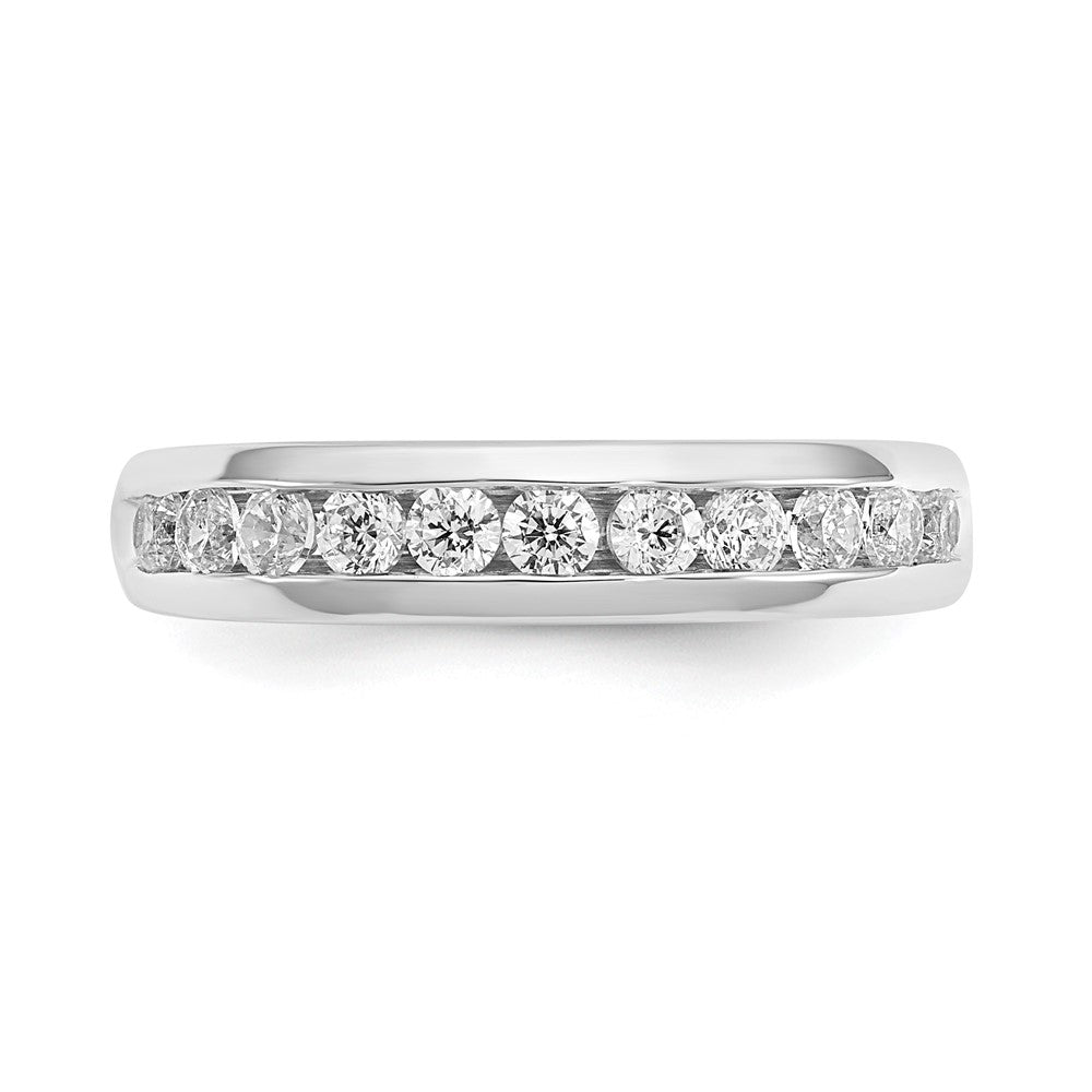 14K Weißgold 0,5 ct. Laborgezüchteter Diamant VS/SI+ G+ Elf-Stein Kanalfassung Ring