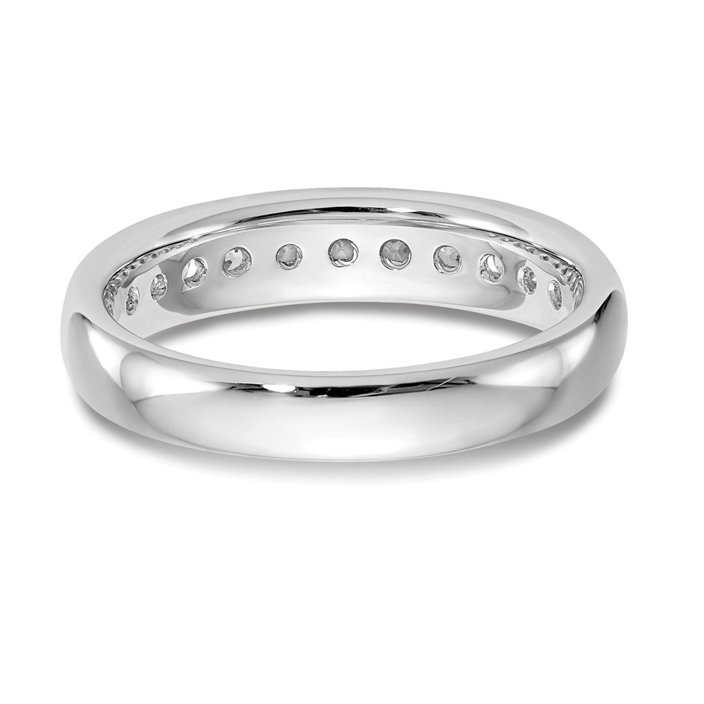14K Weißgold 0,5 ct. Laborgezüchteter Diamant VS/SI+ G+ Elf-Stein Kanalfassung Ring