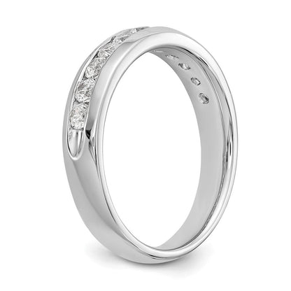 14K Weißgold 0,5 ct. Laborgezüchteter Diamant VS/SI+ G+ Elf-Stein Kanalfassung Ring