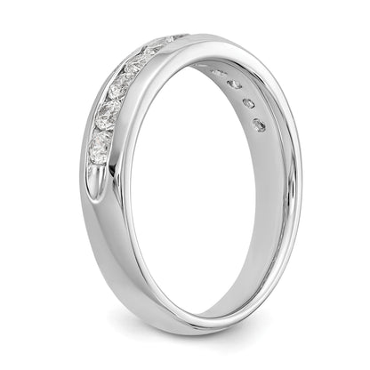 14K Weißgold 0,5 ct. Laborgezüchteter Diamant VS/SI+ G+ Elf-Stein Kanalfassung Ring