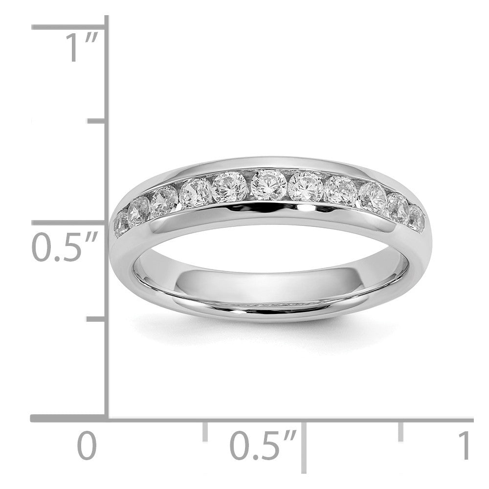 14K Weißgold Ehering mit 11 Diamanten in Kanalfassung