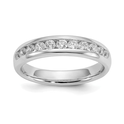 14K Weißgold 0,5 ct. Laborgezüchteter Diamant VS/SI+ G+ Elf-Stein Kanalfassung Ring