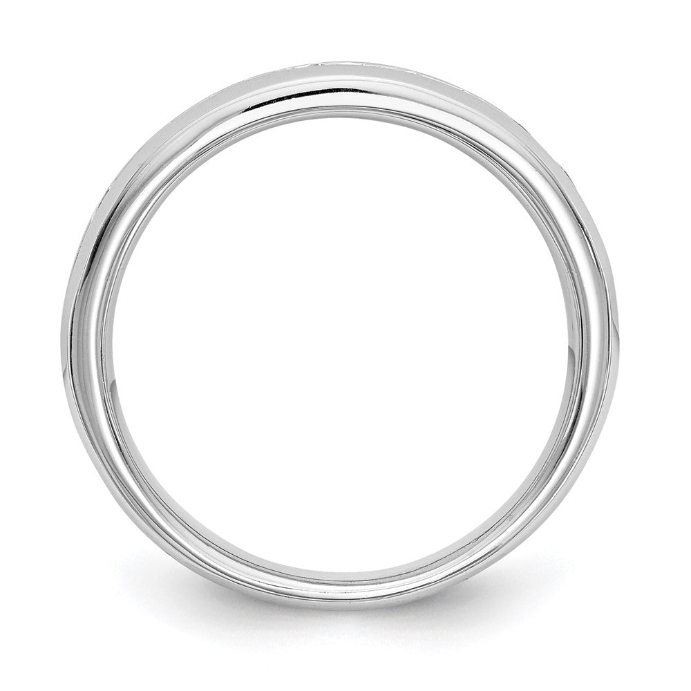 14K Weißgold Ehering mit 11 natürlichen Diamanten in Kanalfassung, 0,77 ct. Gesamtgewicht