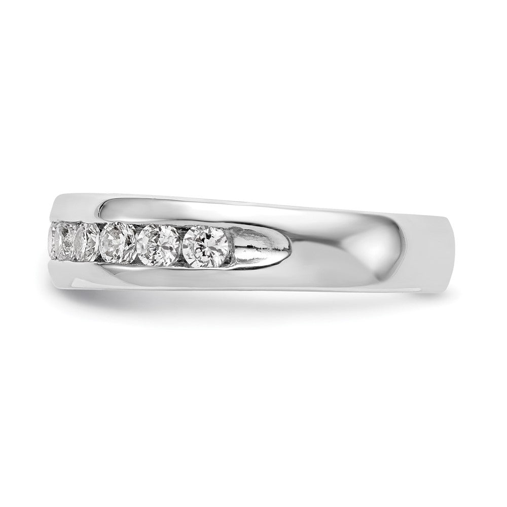 14K Weißgold Ring mit 0,75 ct. im Kanalverschluss gefassten Labor-Diamanten VS/SI+ G+, elf Steine