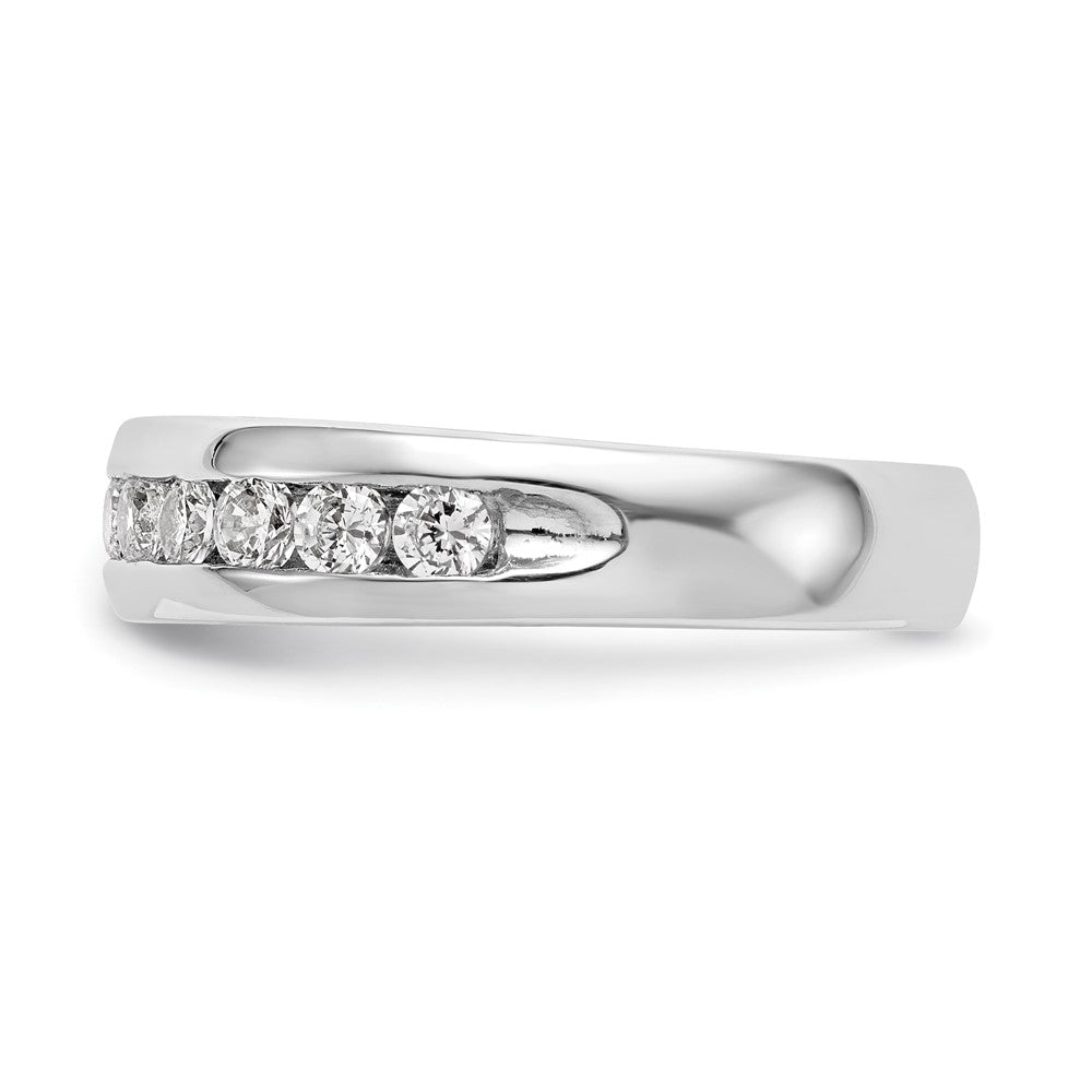 14K Weißgold Ehering mit 11 natürlichen Diamanten in Kanalfassung, 0,77 ct. Gesamtgewicht