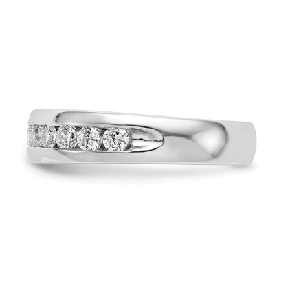 14K Weißgold Ehering mit 11 natürlichen Diamanten in Kanalfassung, 0,77 ct. Gesamtgewicht