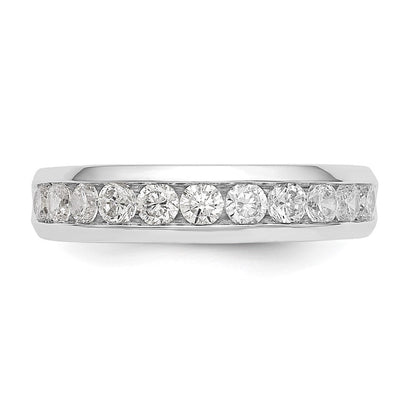14K Weißgold Ring mit 0,75 ct. im Kanalverschluss gefassten Labor-Diamanten VS/SI+ G+, elf Steine