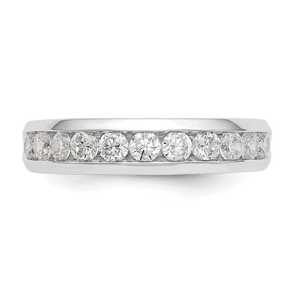 14K Weißgold Ehering mit 11 natürlichen Diamanten in Kanalfassung, 0,77 ct. Gesamtgewicht