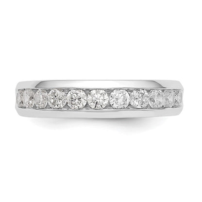 14K Weißgold Ehering mit 11 natürlichen Diamanten in Kanalfassung, 0,77 ct. Gesamtgewicht