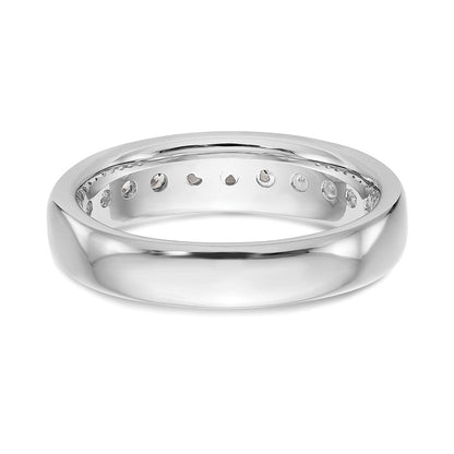 14K Weißgold Ring mit 0,75 ct. im Kanalverschluss gefassten Labor-Diamanten VS/SI+ G+, elf Steine