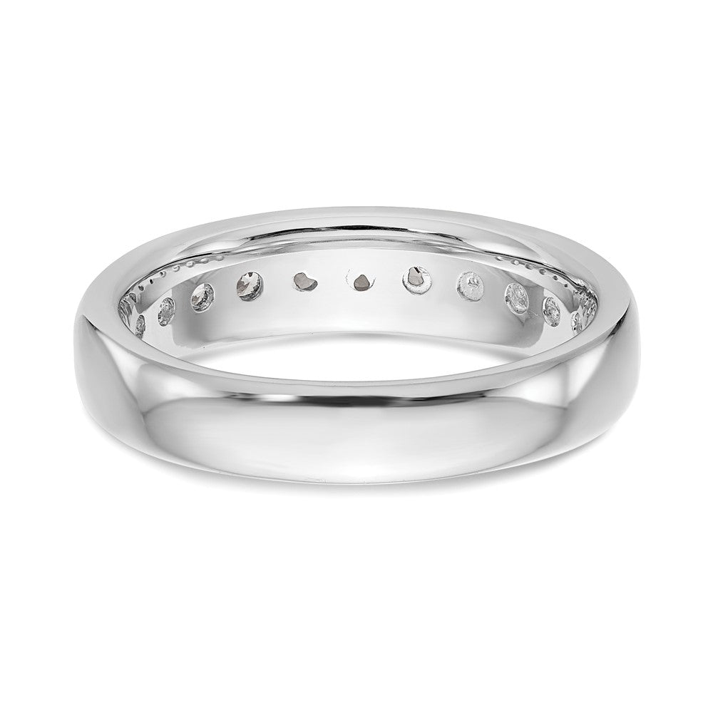 14K Weißgold Ehering mit 11 natürlichen Diamanten in Kanalfassung, 0,77 ct. Gesamtgewicht