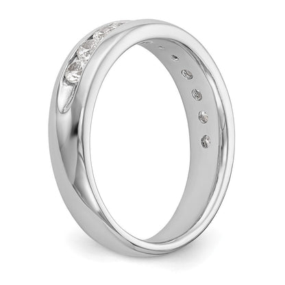 14K Weißgold Ring mit 0,75 ct. im Kanalverschluss gefassten Labor-Diamanten VS/SI+ G+, elf Steine