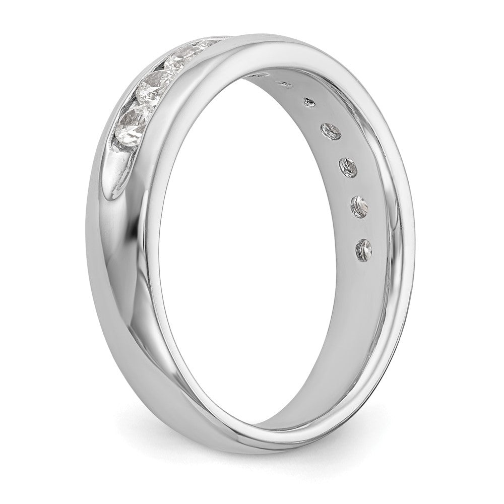 14K Weißgold Ehering mit 11 natürlichen Diamanten in Kanalfassung, 0,77 ct. Gesamtgewicht