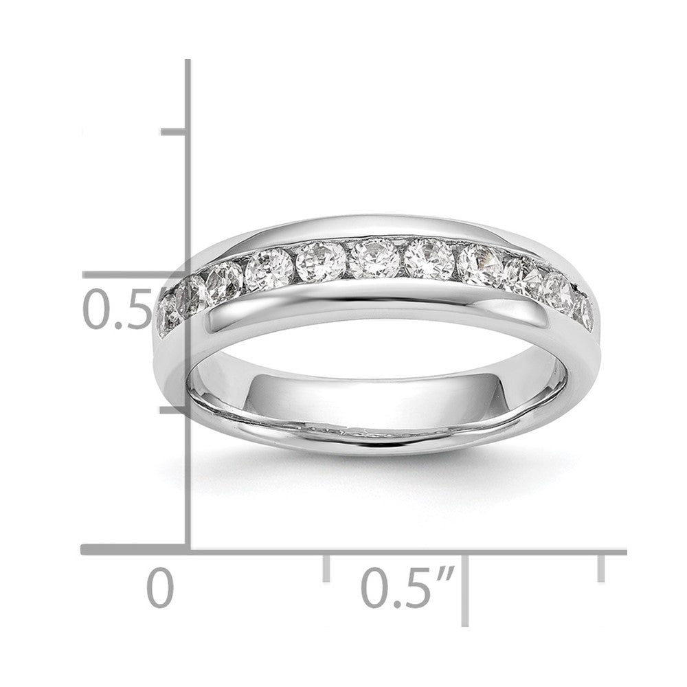 14K Weißgold Ehering mit 11 natürlichen Diamanten in Kanalfassung, 0,77 ct. Gesamtgewicht