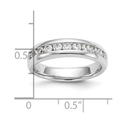 14K Weißgold Ehering mit 11 natürlichen Diamanten in Kanalfassung, 0,77 ct. Gesamtgewicht