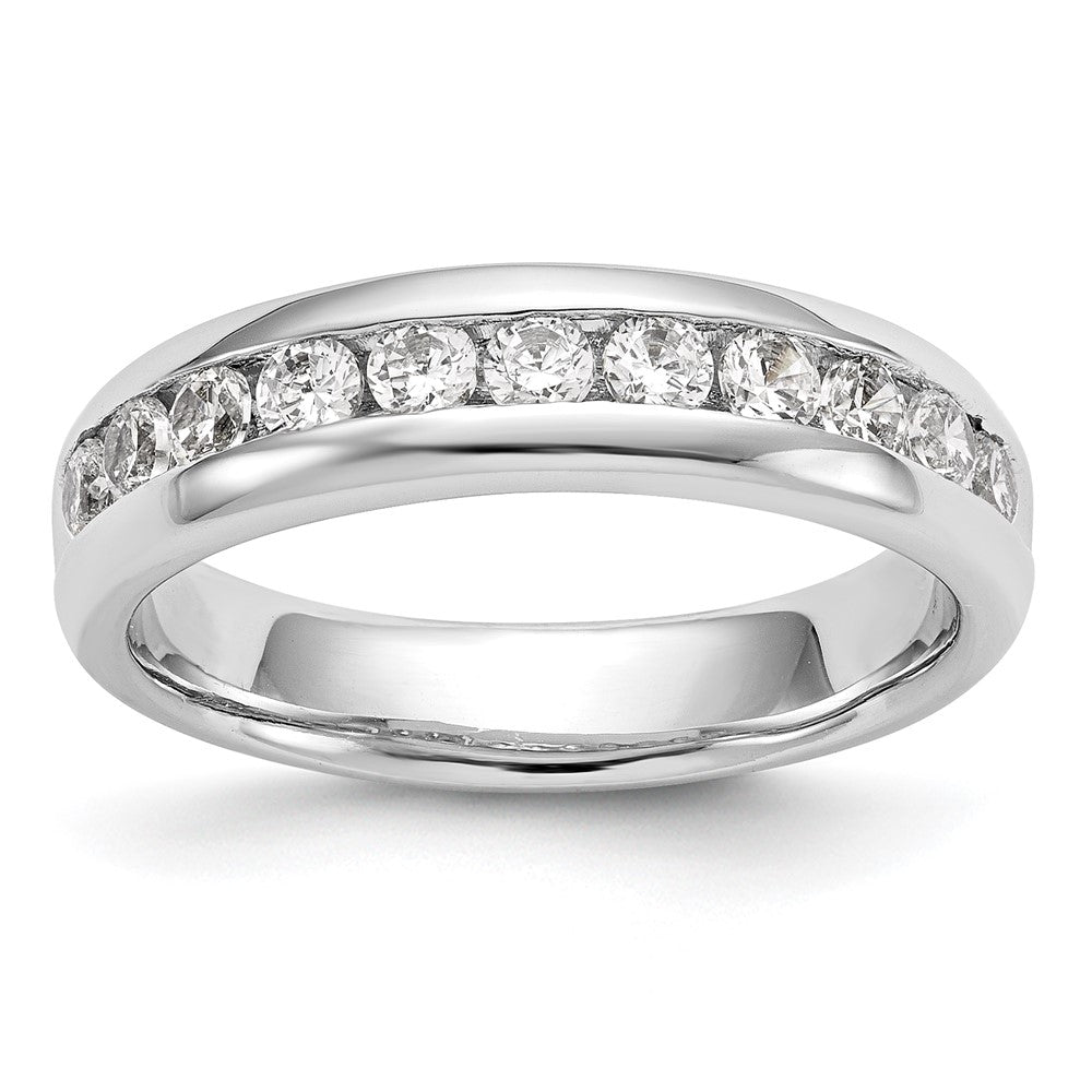 14K Weißgold Ehering mit 11 natürlichen Diamanten in Kanalfassung, 0,77 ct. Gesamtgewicht